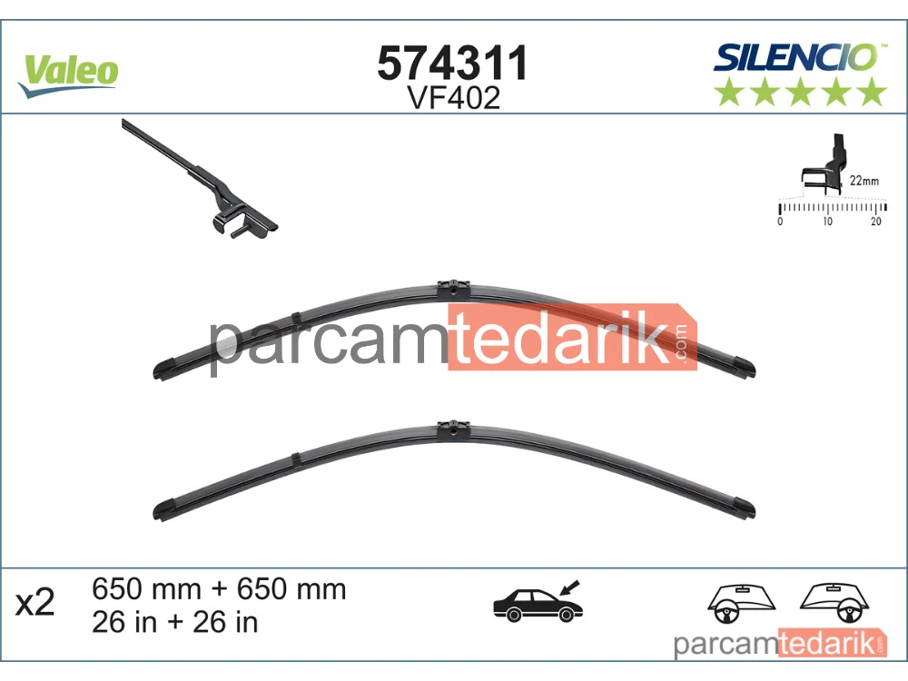 574311 | Silecek Süpürgesi (650 mm) — Mercedes-Benz E-Serisi, Mercedes-Benz E-Serisi T-Model